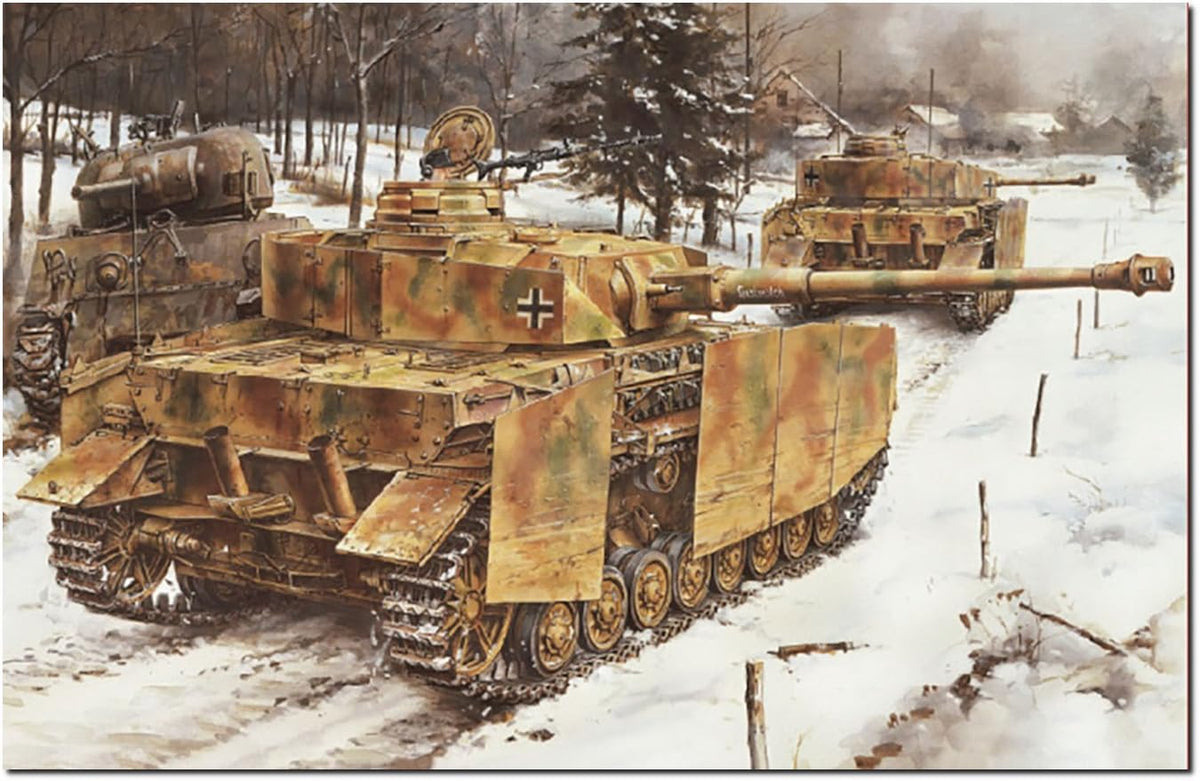 Platz DR6556SP Dragon 1/35 WW2 German IV Tank, J Type, Medium Production (August - September 1944), Magic Track, Aluminum Barrel, Metal Schulzen, 3D Printed Muzzle Brake, Copper Wire Included, Deluxe