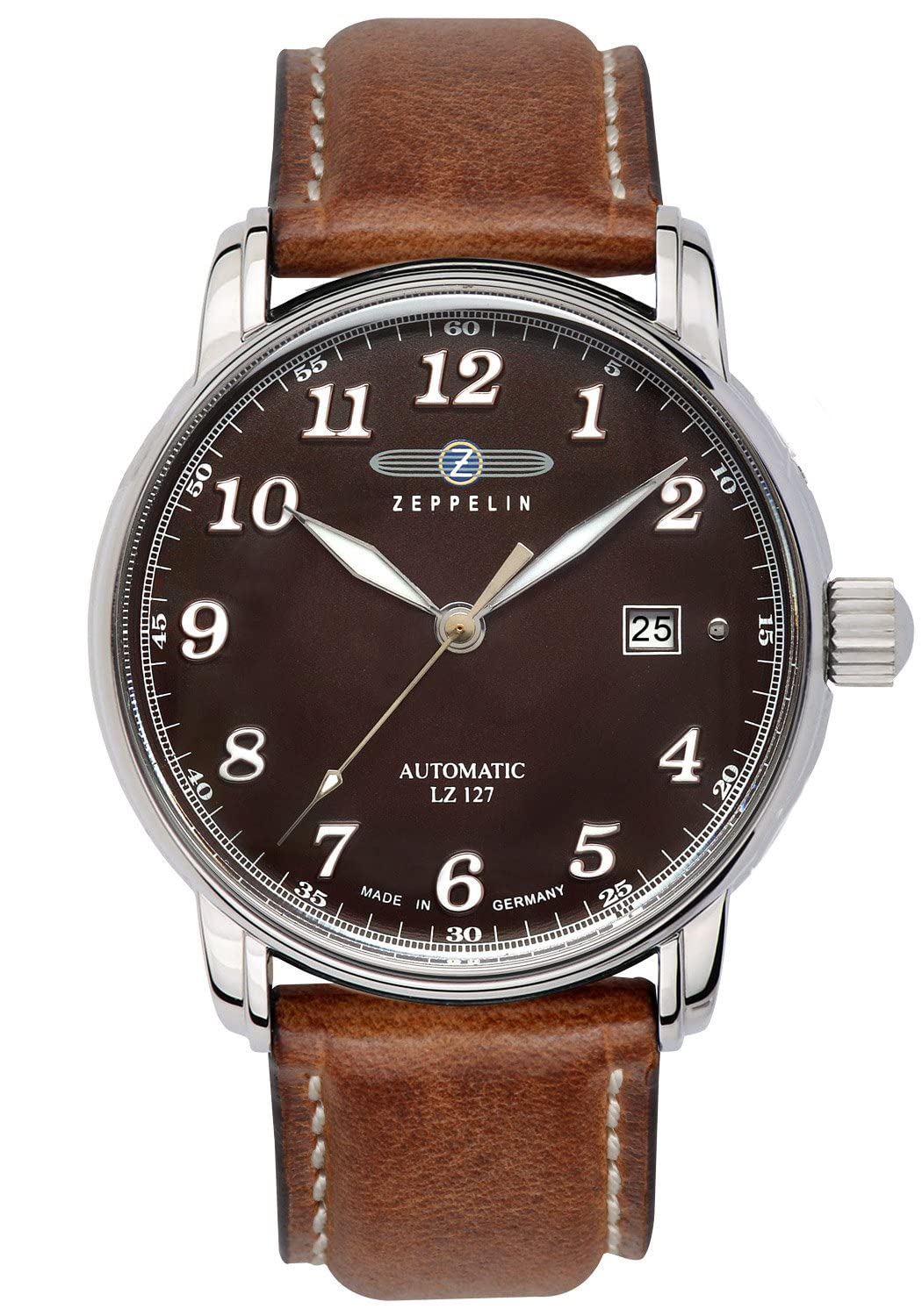 Zeppelin Watch 8656-3, Brown, Strap.
