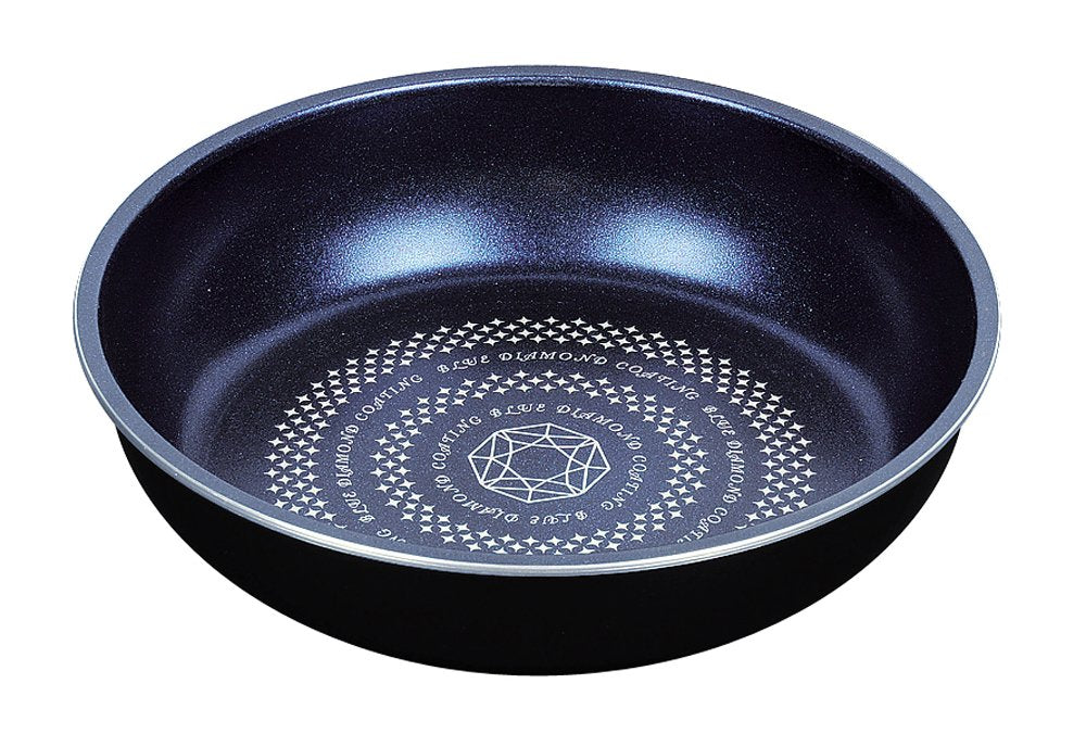 Pearl Metal HB-2434 Handle Removable Frying Pan, 7.9 inches (20 cm), Induction Compatible, Blue Diamond Coated, Luxpan (Handle Sold Separately), Black