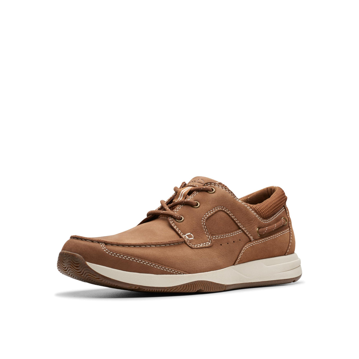 Clarks Collection Men's Sailview Lace Boat Shoe, Light Tan Nubuck, 11 Medium US