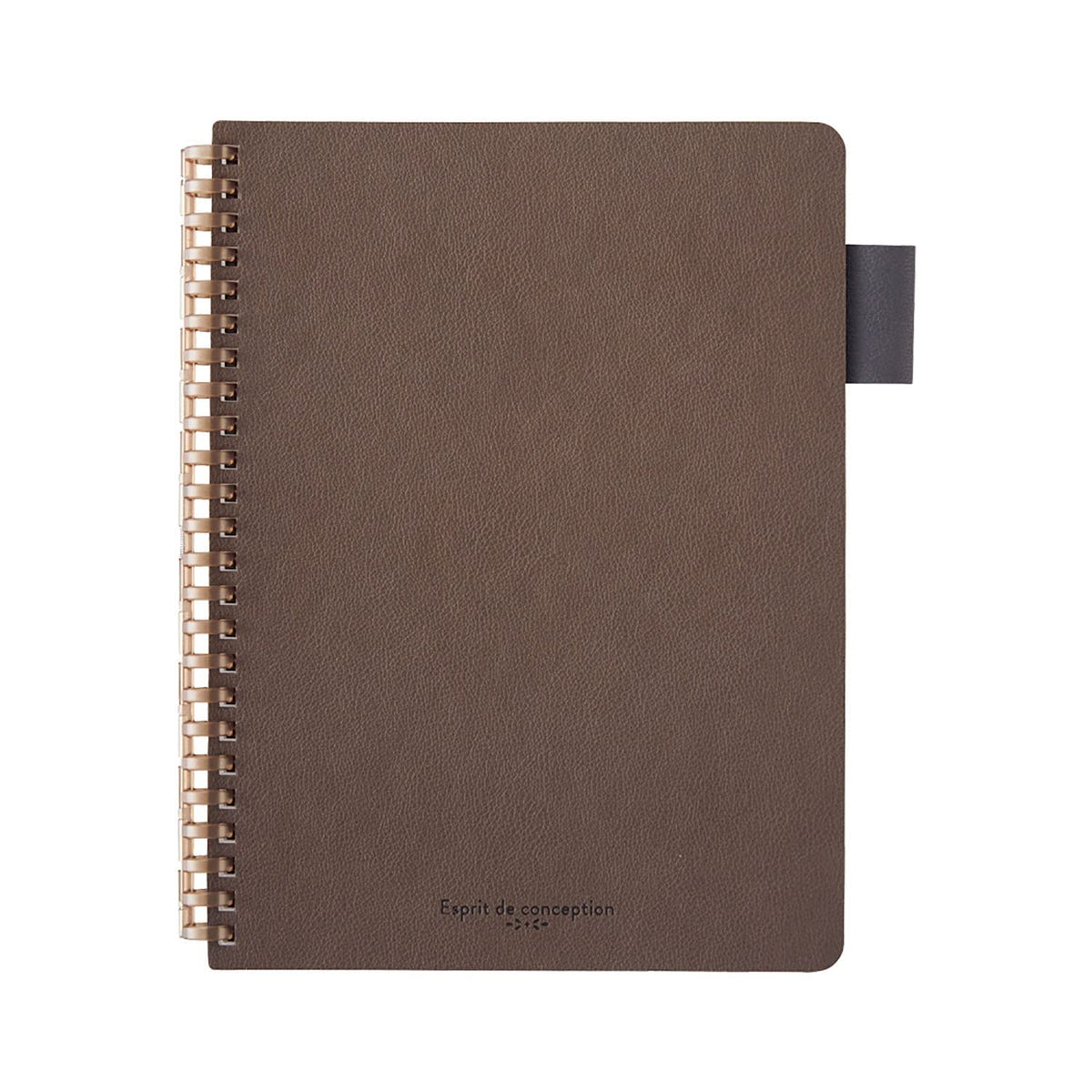 Lihit Lab N2993-9 Open Ring Notebook, Synthetic Leather, A5, Brown