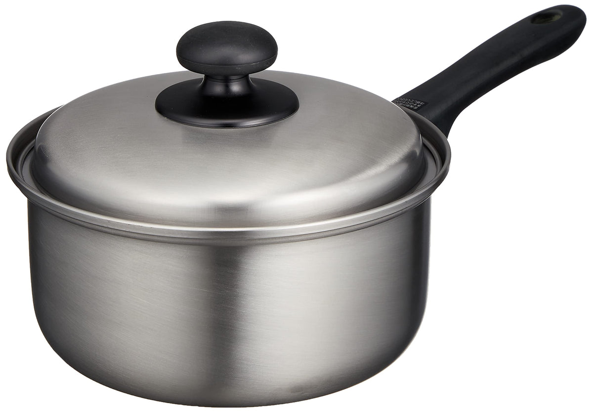 Wahei Freiz EM-013 Tsubamesanjo Single Handle Pot, 7.1 inches (18 cm), Lid Included, Stainless Steel, Induction and Gas Compatible