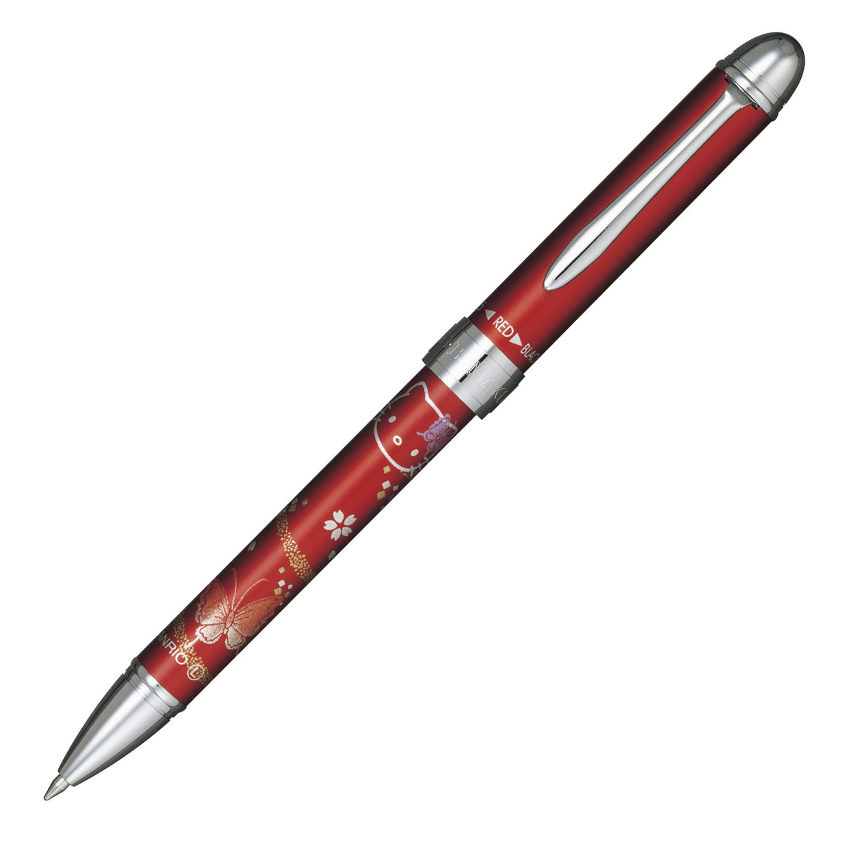Sailor 16-0335-230 Fountain Pen, Multi-Functional Pen, 2 Colors + Sharp Elegant Makie, Hello Kitty, Red, Butterfly