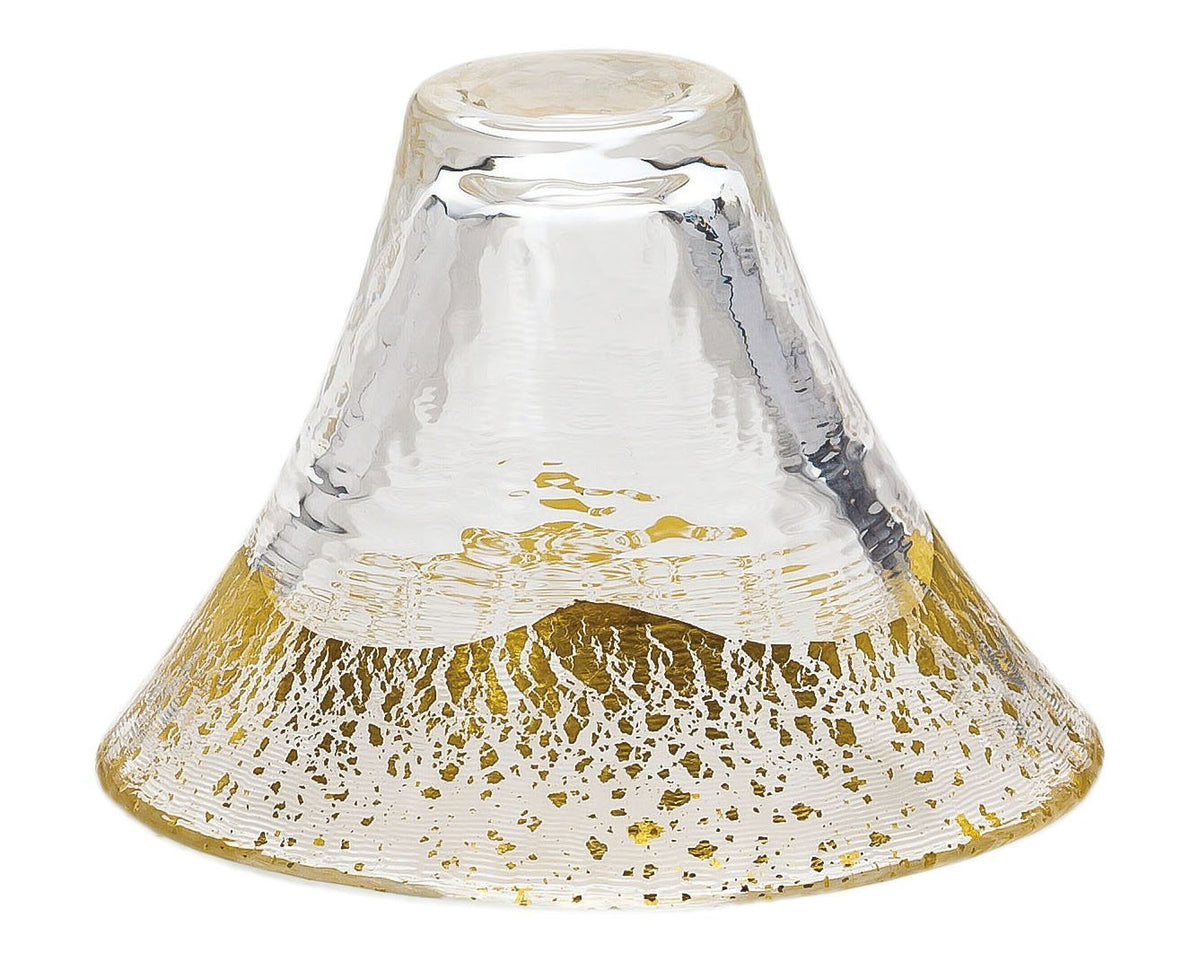 Toyo Sasaki Glass 42085G Cold Sake Glass, Clear, 2.2 fl oz (65 ml), Congratulations Cup, Mt. Fuji, Gold Seal, Made in Japan