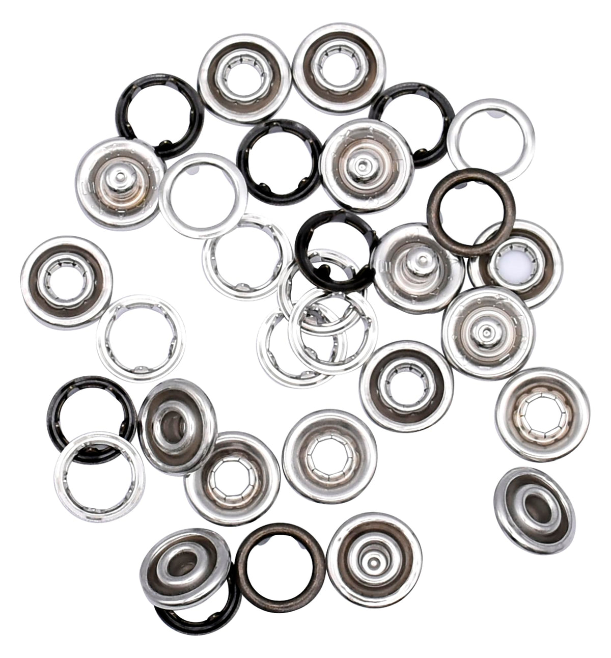 NASKA Snap Button Ring Type 10mm Antique Gold 8 Pairs SBR10