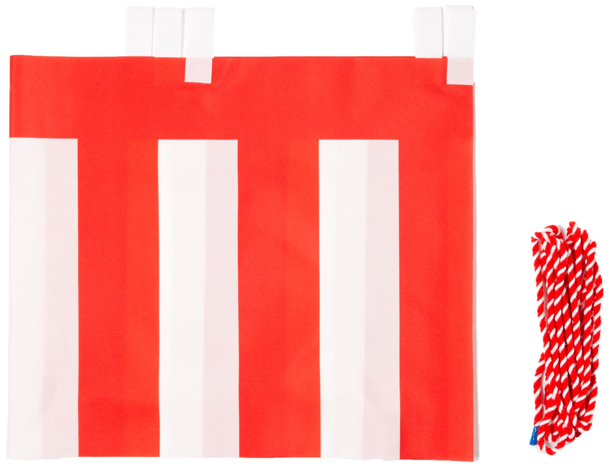 Red and White Curtain KH006-01IN Height 17.7 inches (45 cm) x Length 70.9 inches (180 cm) (1 Room), Tropical with Red and White Cord