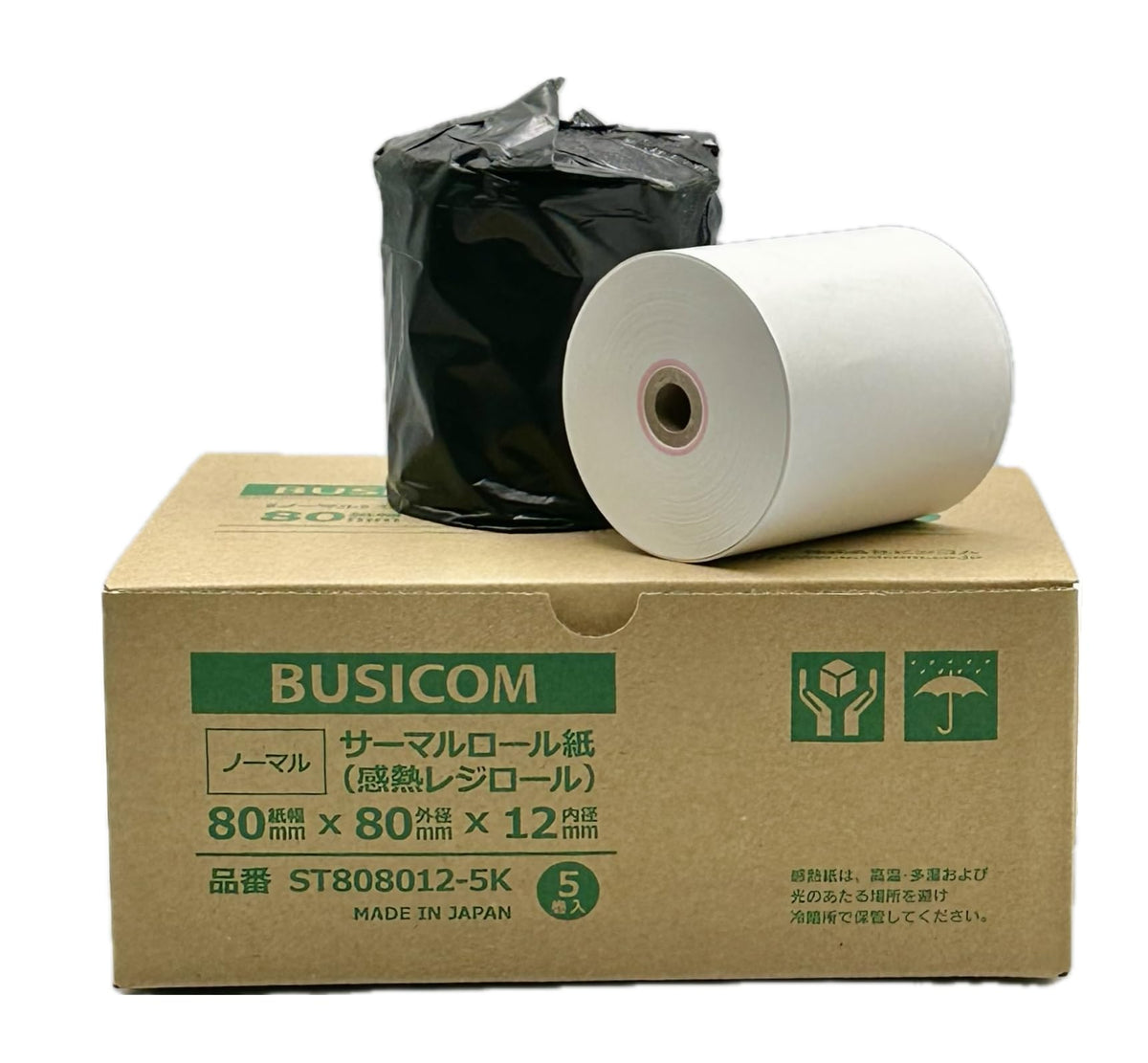 Visicom Genuine Mitsubishi Paper ST808012-5K Thermal Register Roll Paper, 3.1 inches (80 mm) Width x Outer Diameter 3.1 inches (80 mm) Diameter x Inner Diameter 0.5 inches (12 mm), 5 Rolls, With Core,