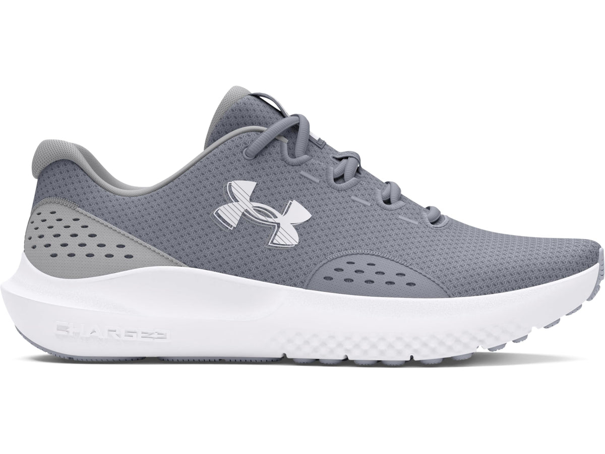 Under Armour Men's Charged Surge 4, (101) Steel/Mod Gray/White, 7, US