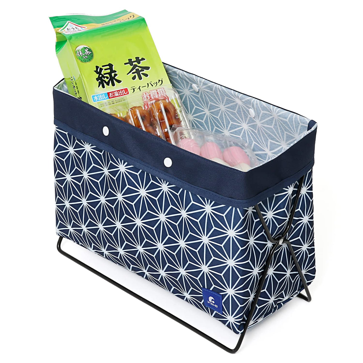 アストロ Astro 821-80 Navy Hemp Leaf Storage Case, W13.0 x D6.3 x Height 9.8 inches (33 x 16 x 25 cm), Magazine Rack, Luggage Holder, Side Wagon, Foldable, Trash Can