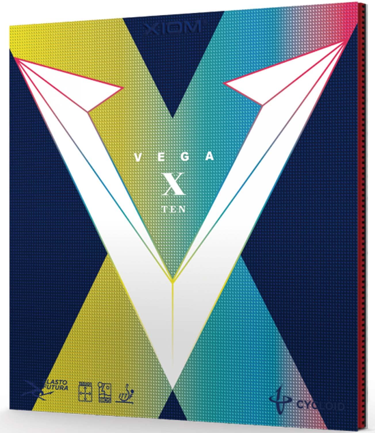 XIOM 10371 Table Tennis Rubber, Soft Lining, Vega 10, Black