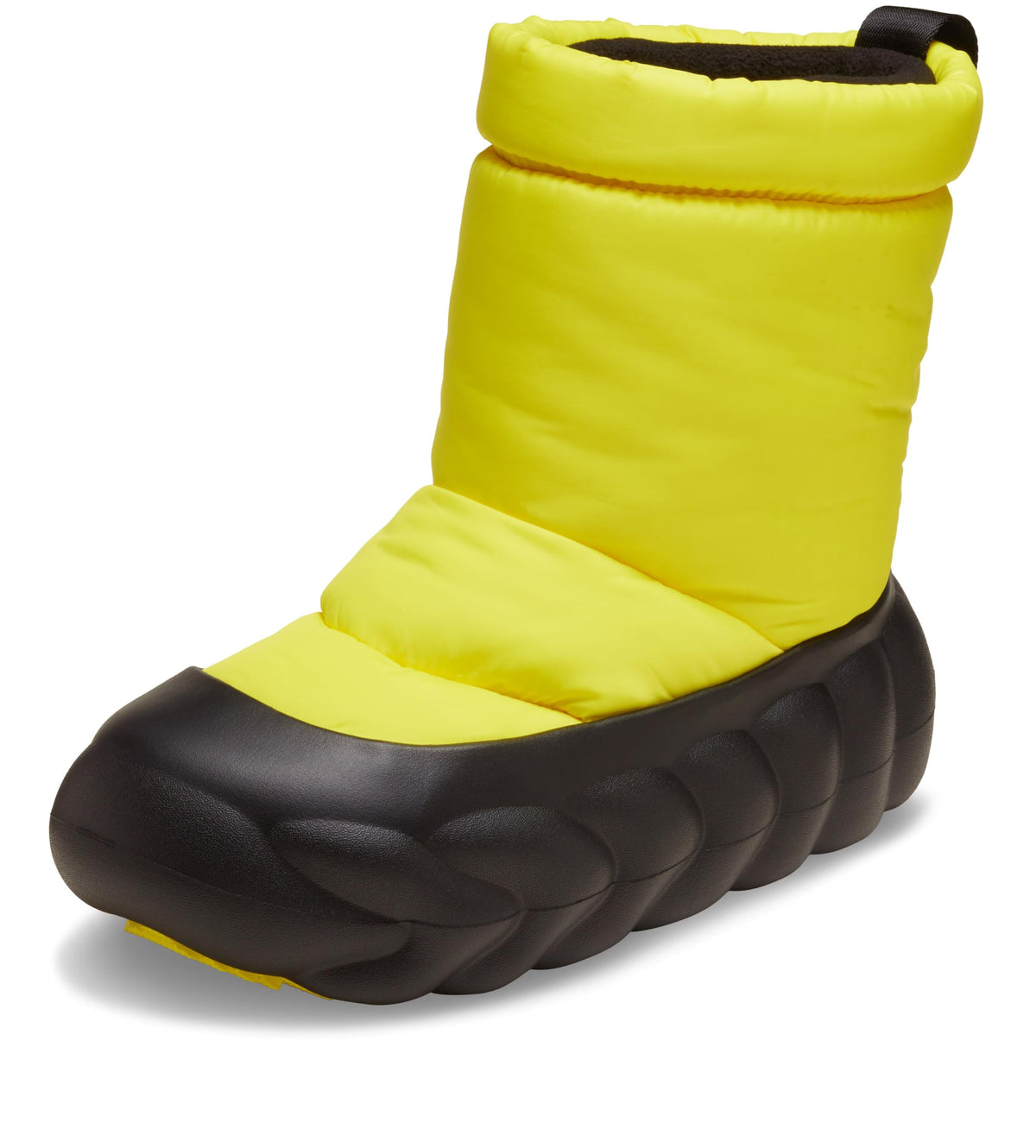 Crocs Women's Fashion Boots Overpuff Boots, cyber yellow/multi, 9