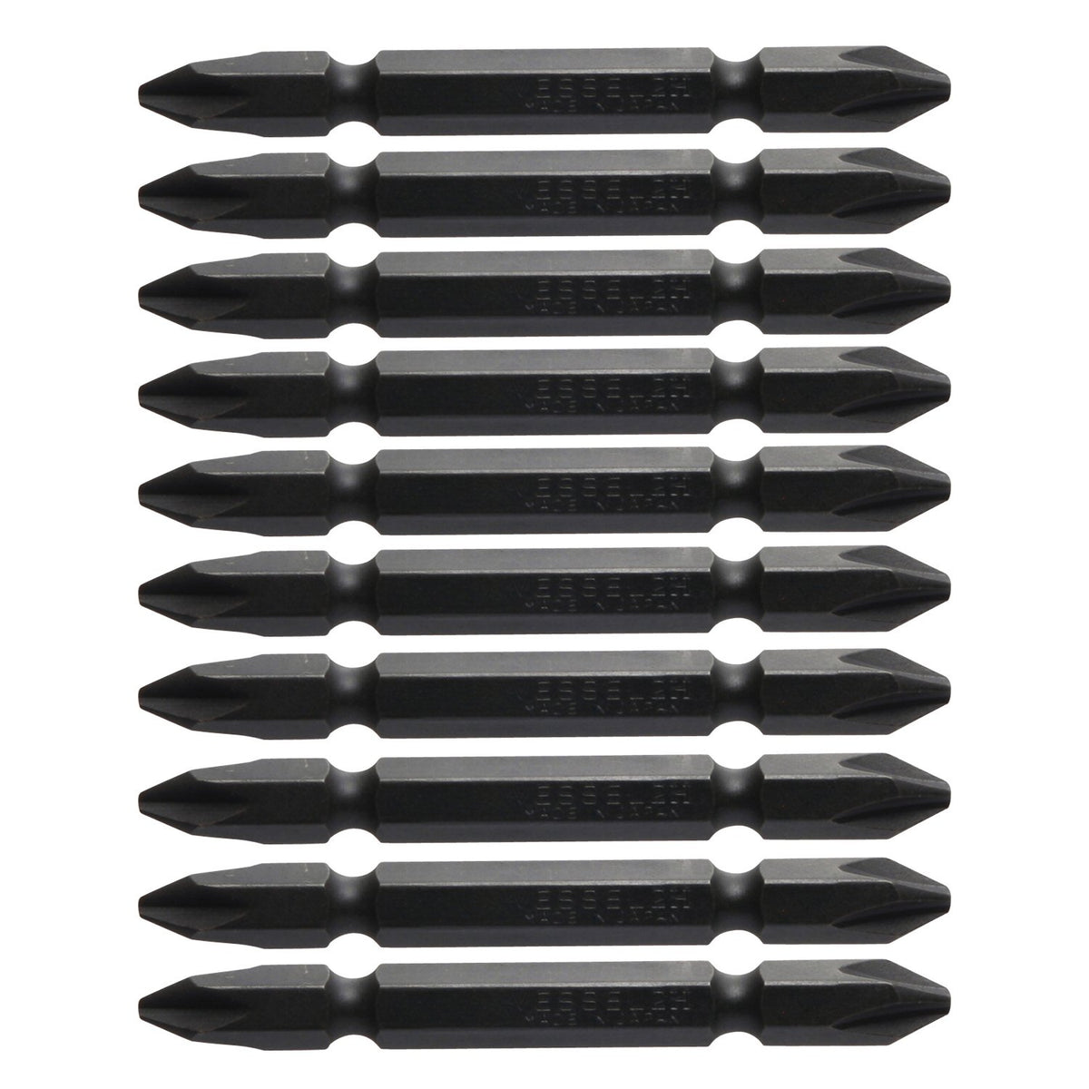 Vessel Double-Ended Tapping Bit for Drill Screws + 0.08 x 2.6 inches (65 mm), Set of 10, Hardness: H (High Hardness) A14H ZP