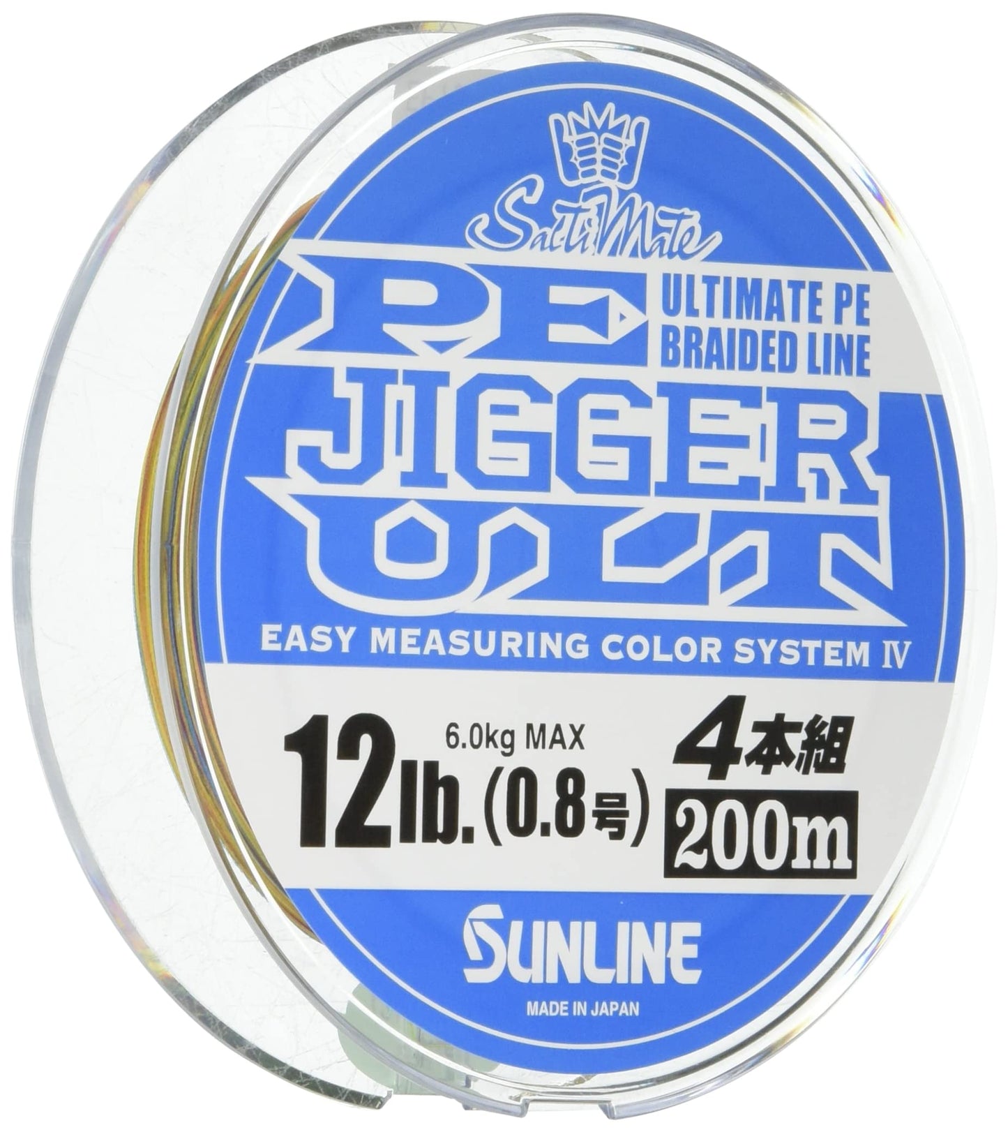 SUNLINE PE Line Saltimate Jigger ULT, Set of 4, 12 lbs (600 m), No. 0.8