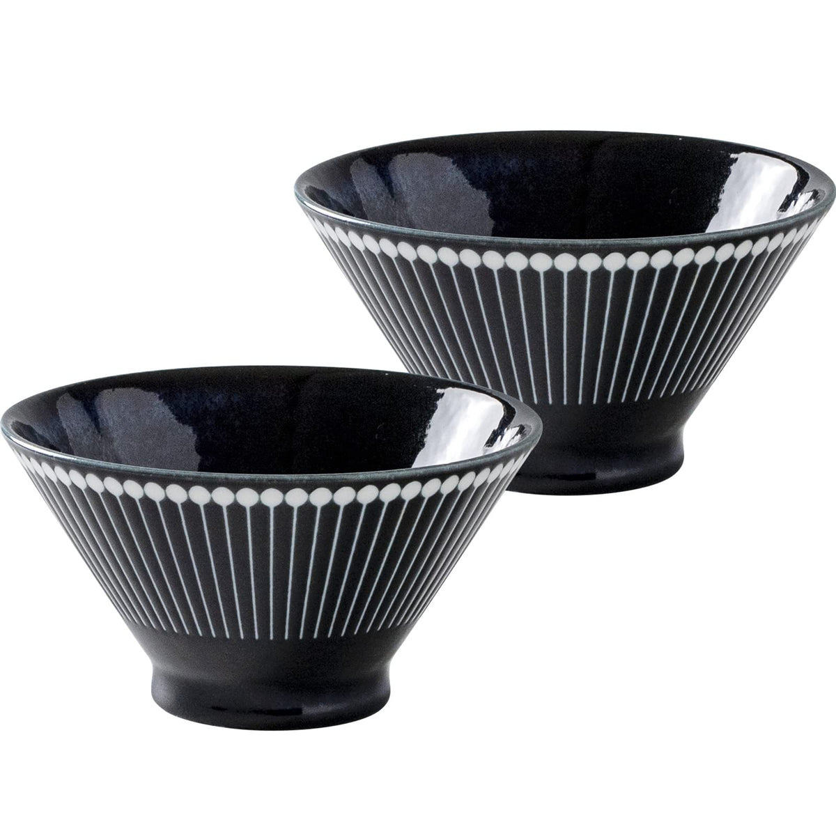 Minorutouki mino ware Albee Water-repellent Navy Lightweight Rice Bowls Set of 2, φ4.92×H2.68in 6.46oz Made in Japan