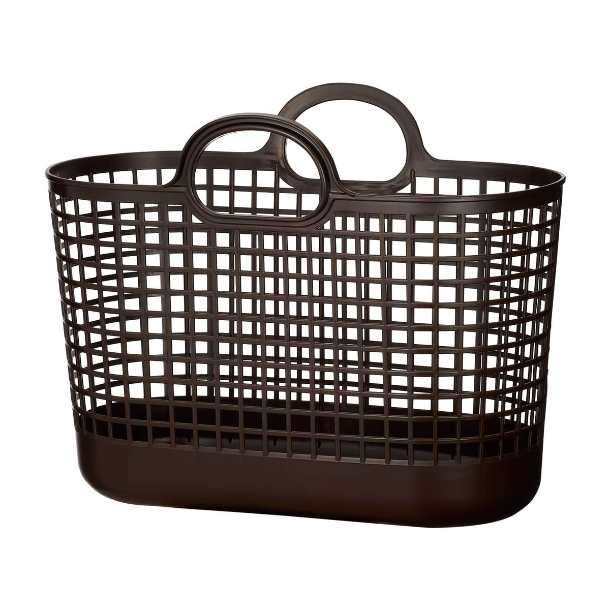 LIKE-IT SCB-9 Laundry Storage Laundry Basket with Handle, Slim Basket, Approx. Width 18.9 inches (48 cm), Depth 10.6 inches (27 cm), Height 14.5 inches (36.8 cm), Brown, Made in Japan
