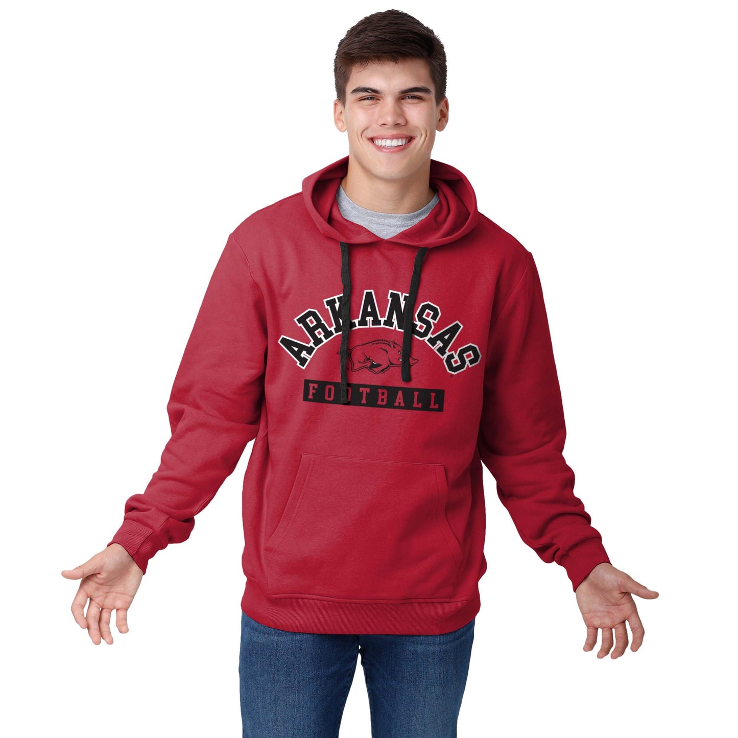 FOCO Arkansas Razorbacks NCAA Mens Solid Wordmark Hoodie - XXL Team Color