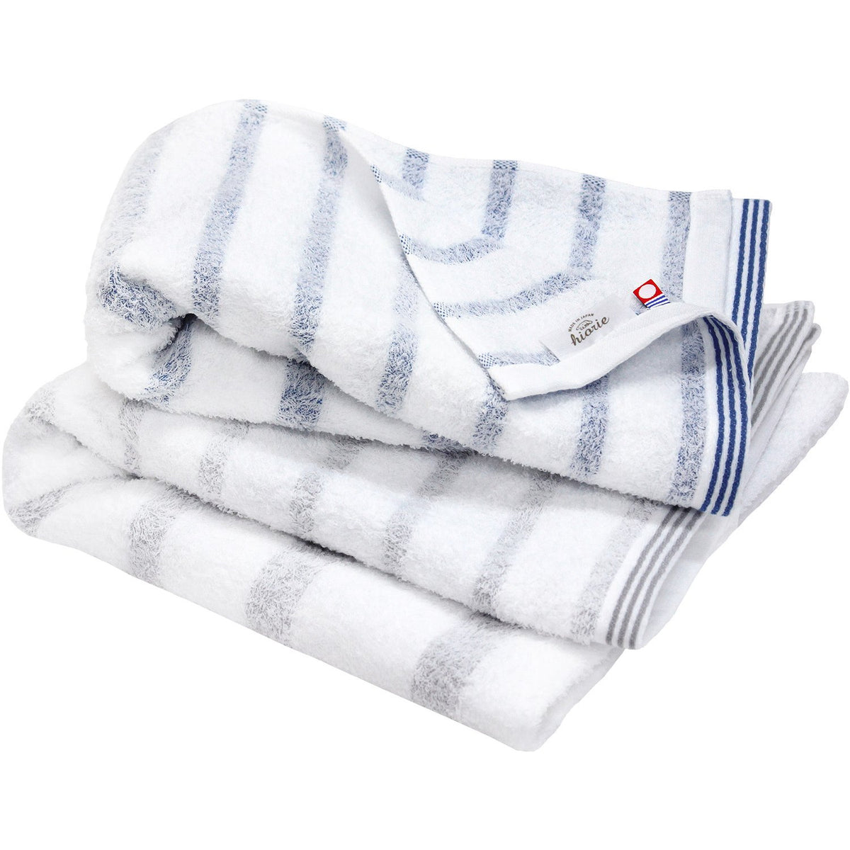 Made in Japan Imabari Certified Border Bath Towels 2 Piece Bath Towel Set Mist (Mist)