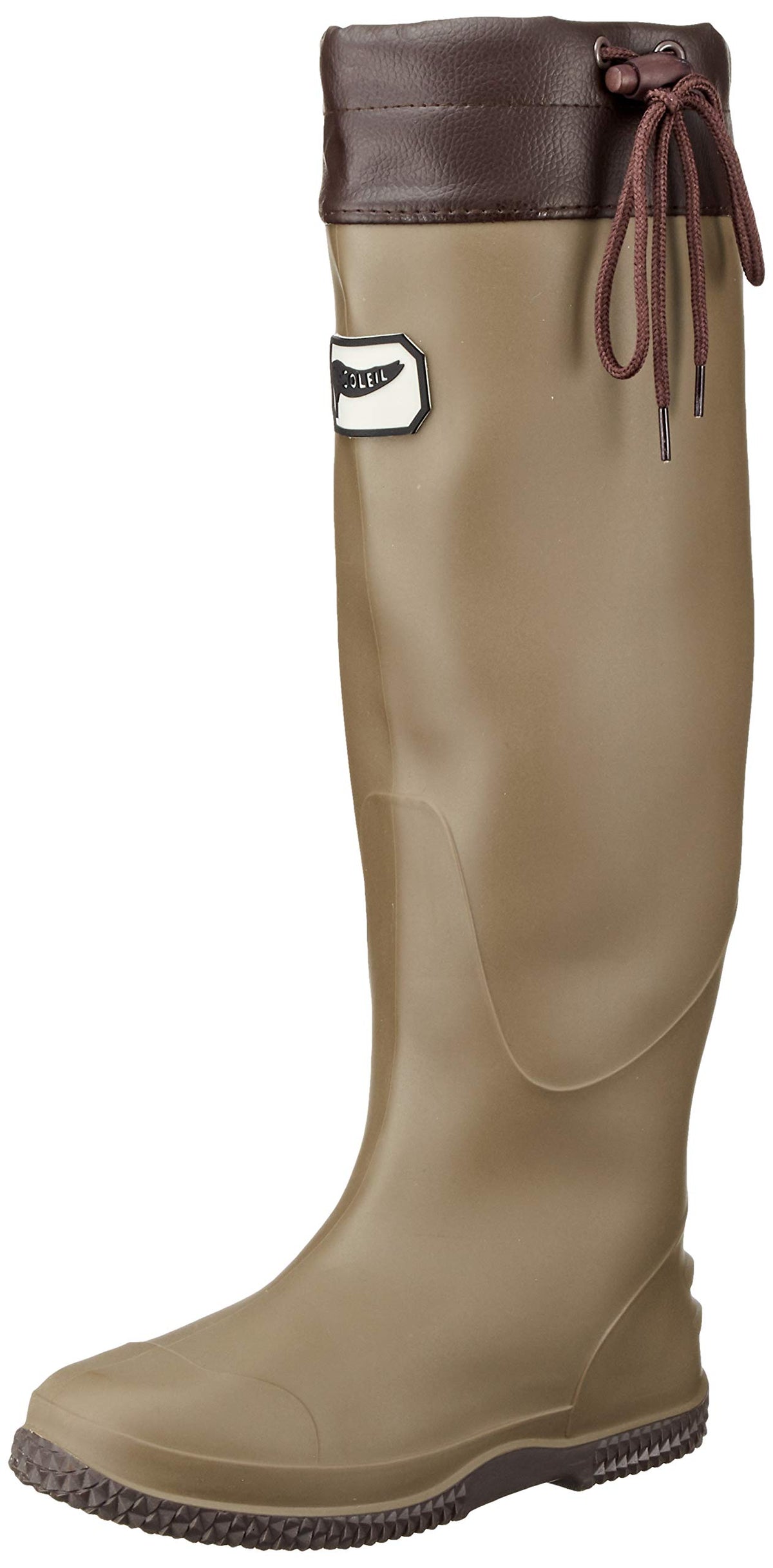 FU-SOLEIL(フーソレイユ) Fusoleil FU5501 Unisex Packable Rain Boots with Storage Bag, Khaki, 25.5~26.0 cm