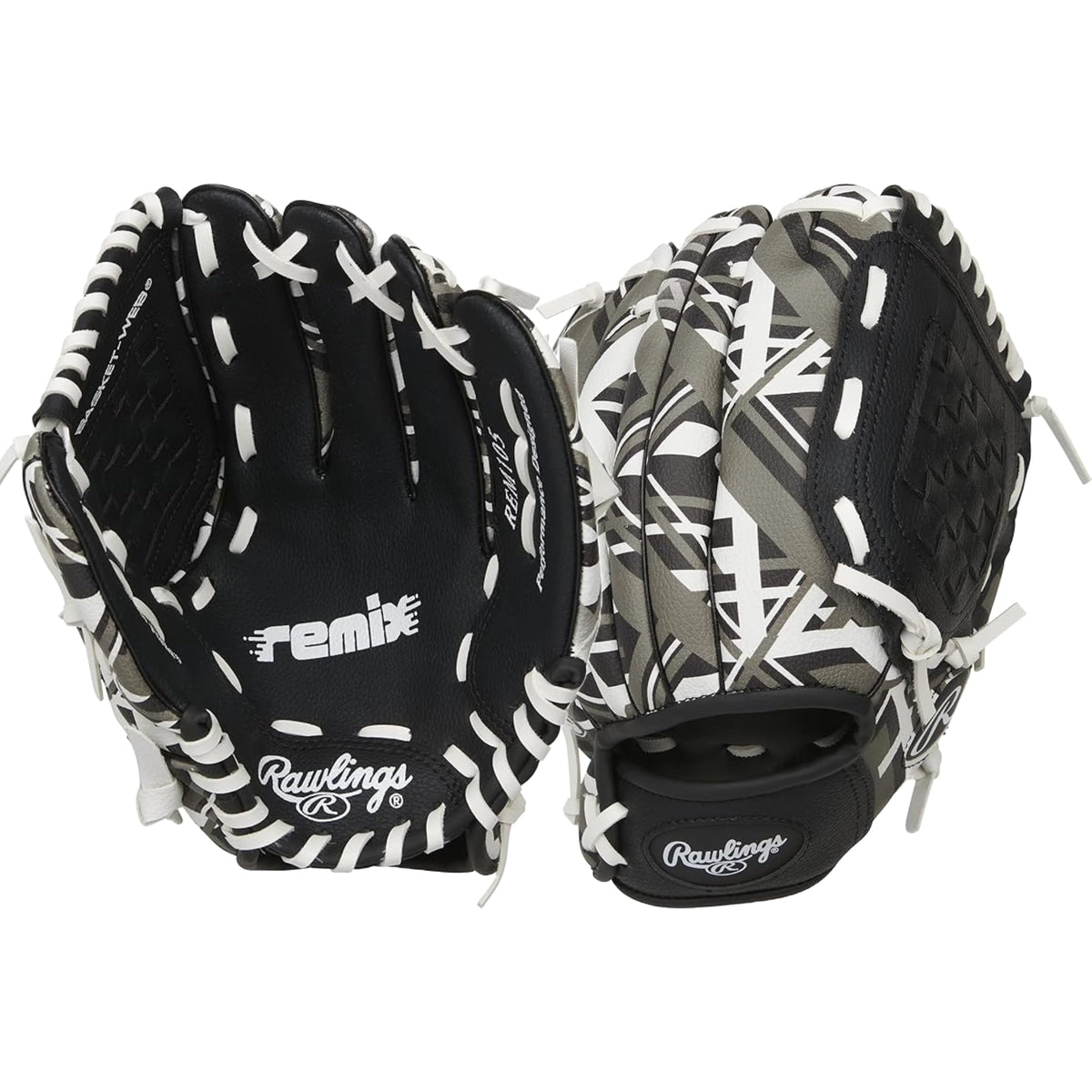 Rawlings | REMIX T-Ball & Youth Baseball Glove | Right Hand Throw | 10.5" | Black