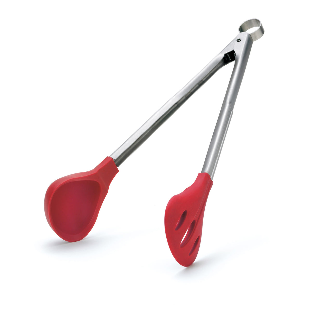 Cuisipro 12-Inch Silicone Braising Tongs, Red