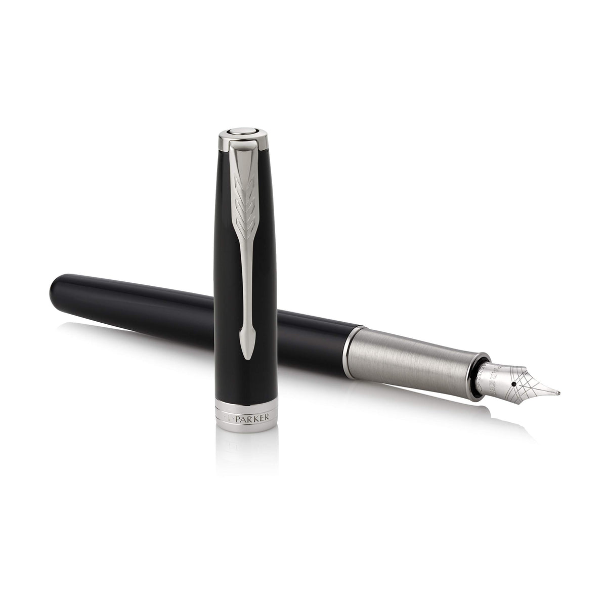 PARKER 1950788 Sonnet Rack Black CT Fountain Pen, Fine Point, 18K Gold Nib, Gift Box, Authentic Imported