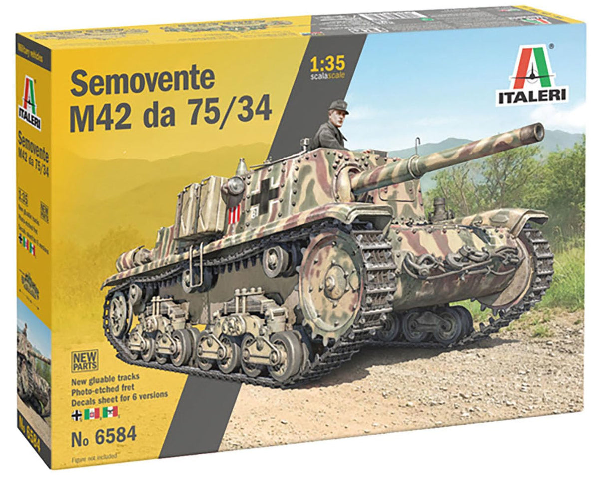 Platz (Platz)/ITALERI 1/35 WW.II IT6584 Italian Self-Propelled Artillery Semovente M42 da 75/34 Plastic Model