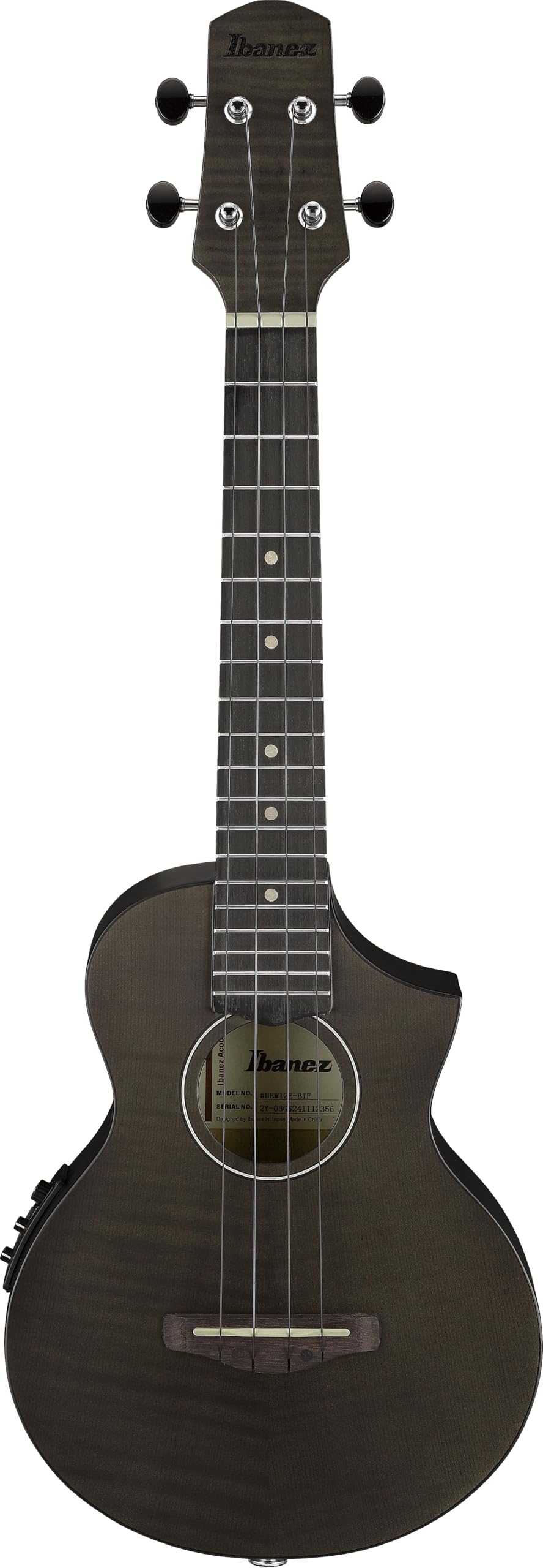 Ibanez EW UKELELE, Tenor C/Away, Black Ice Flat