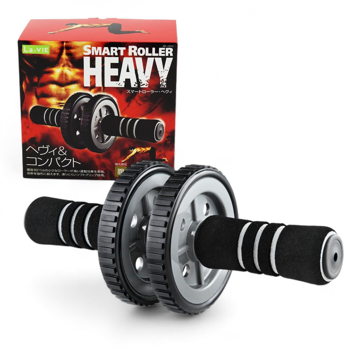 La-Vie 3B-4004 Abdominal Roller, Smart Roller, Heavy Compact, Sponge Grip, Diameter 4.3 inches (11 cm)