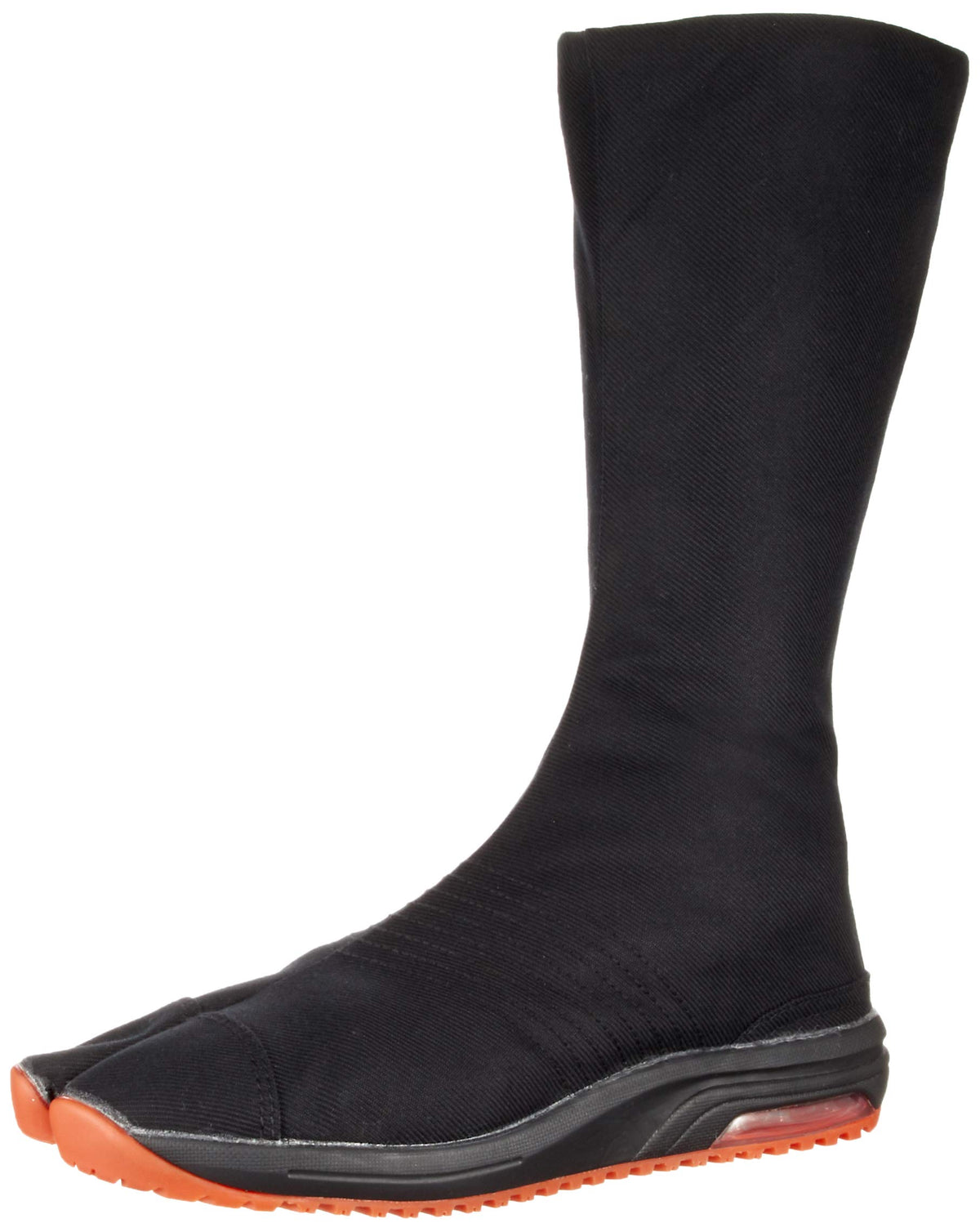 Marugo Traditional Japanese Tabi Shoes Air Jog V 12 Clasps Air Cushioned Toe Boots Long (10.5 Wide Women/9 Medium Men, Black)