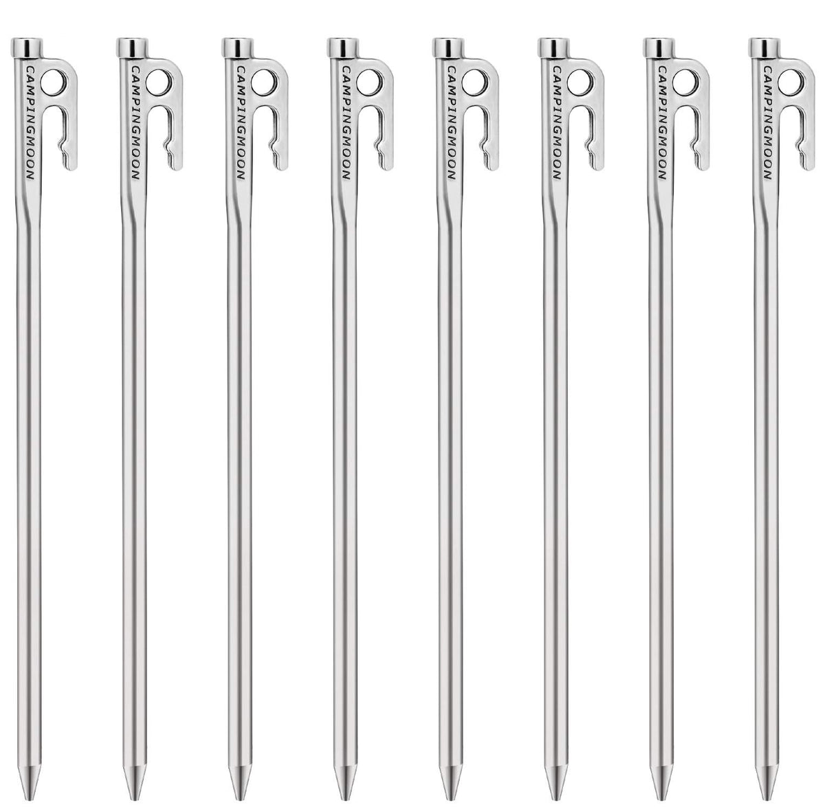 camping moon Martensitic Stainless Steel 420J2 Tent Stake R Series Power Peg Ideal for Hard Ground R-30-8P
