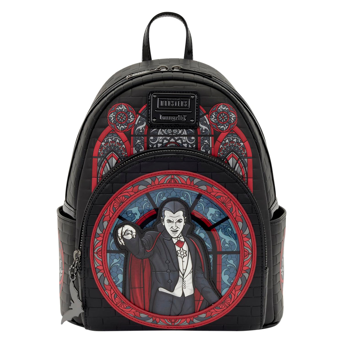 Loungefly Universal Monsters: Dracula - Brick Pattern Mini Backpack with Zipper Charm - Collectible Bags