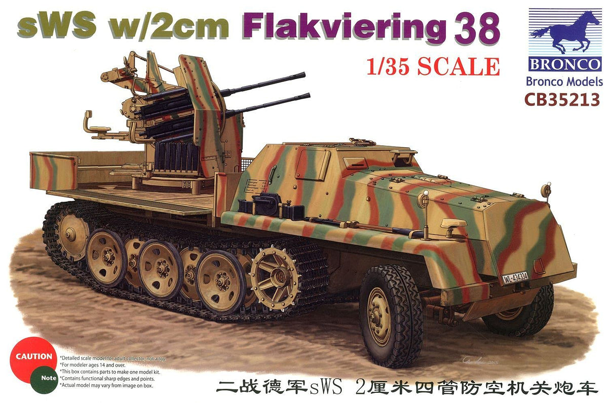 Bronco Models SWS Flakvierling 38 Model Kit (1/35 Scale)