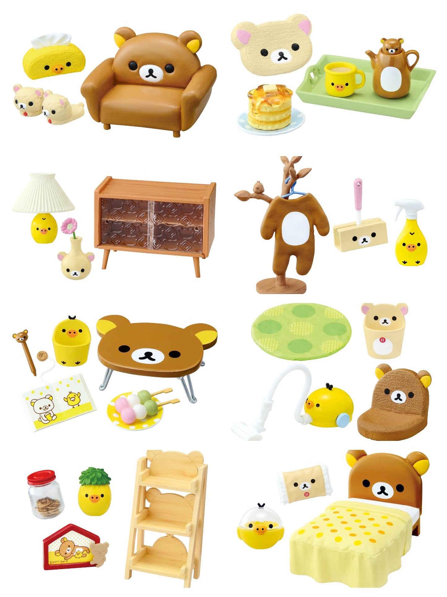 Rement San-x RILAKKUMA - 1 Box (H x W x D): 4.5 x 2.8 x 2.0 inches (115 x 70 x 50 mm), PVC
