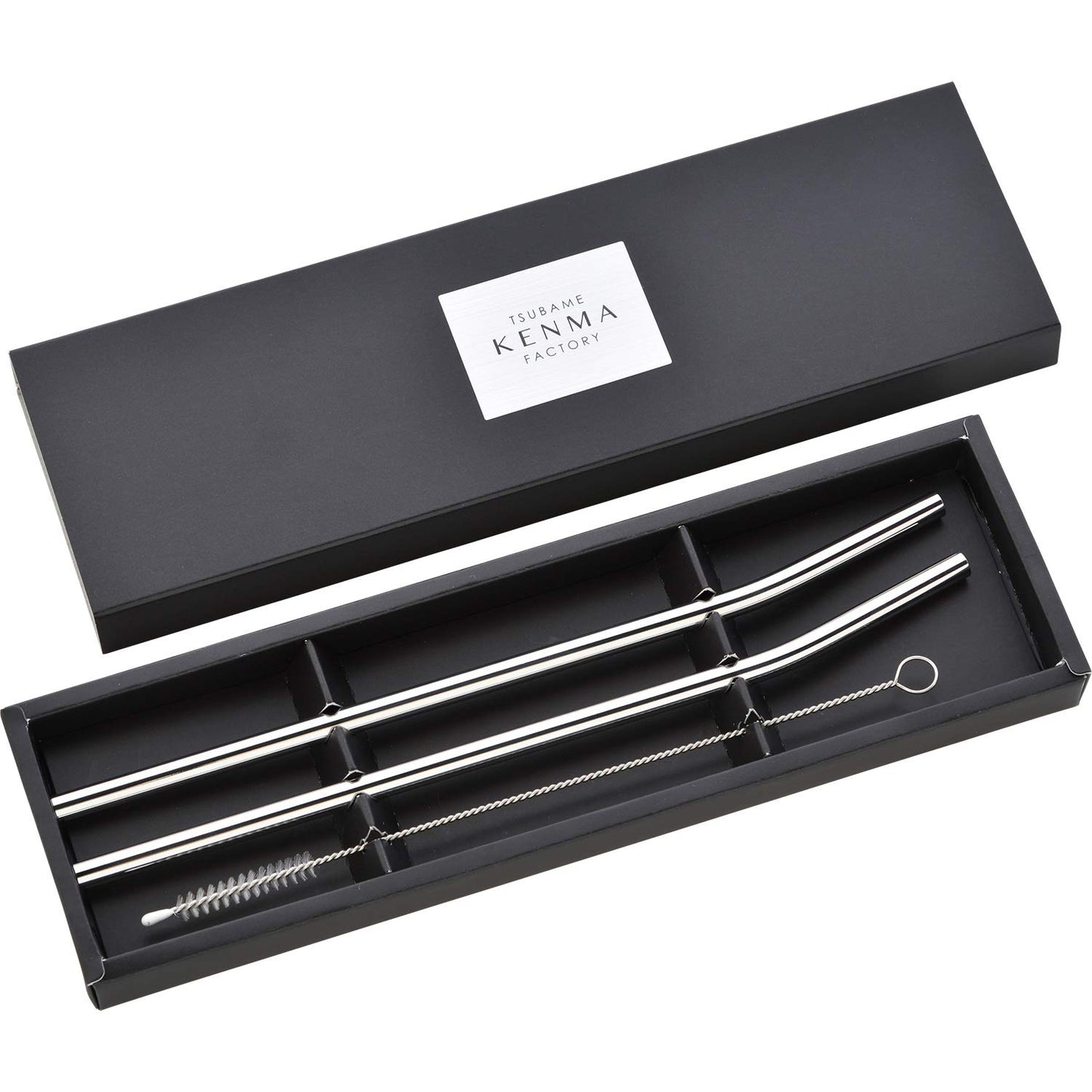 Wahei Freiz ME-7160 Stainless Steel Straws, Set of 2, Brush Included, Made in Japan, Tsubame Polishing Factory