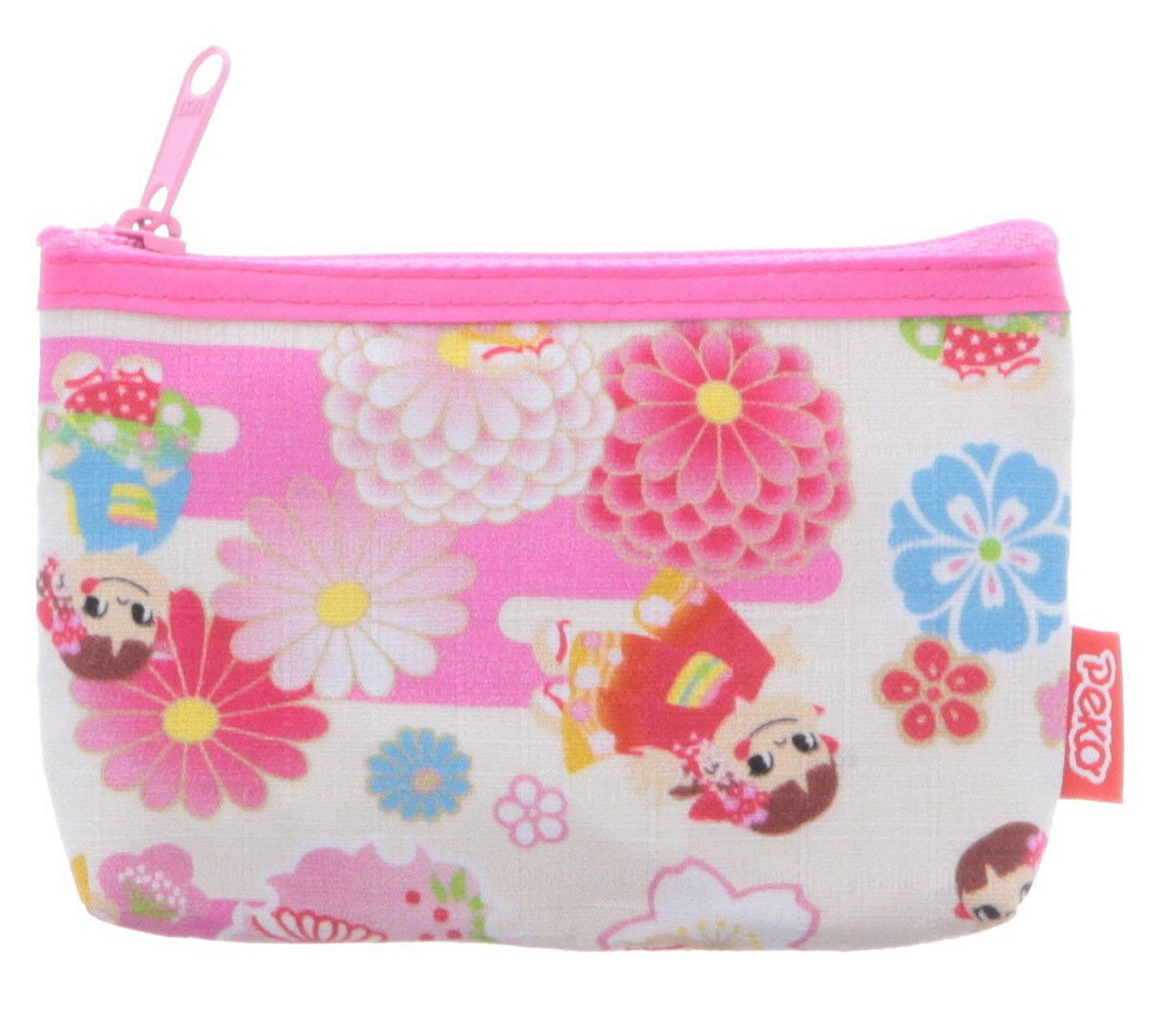 Peko-chan x Kyoto Card Case with Zipper Cream