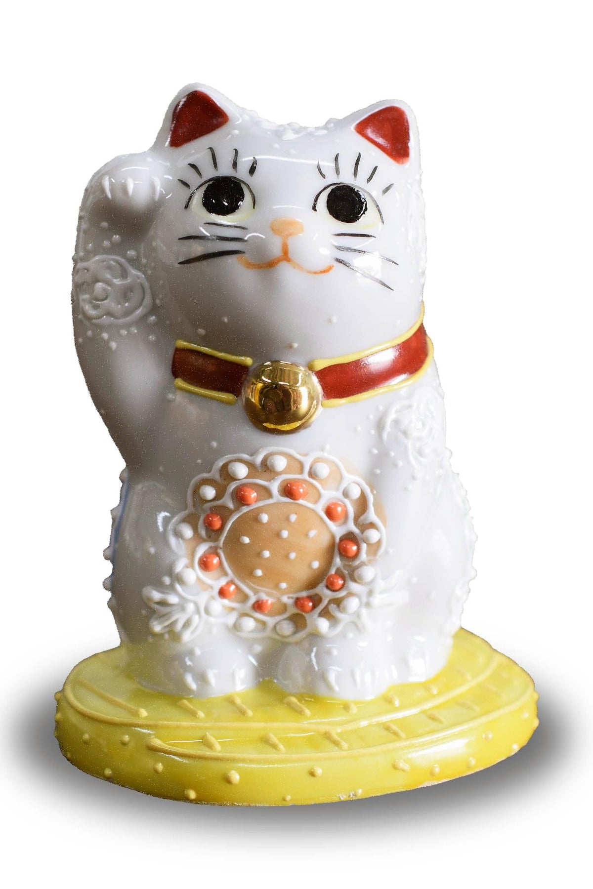 Japanese Maneki Neko Right Hand Lucky Cat Kutani Ceramic