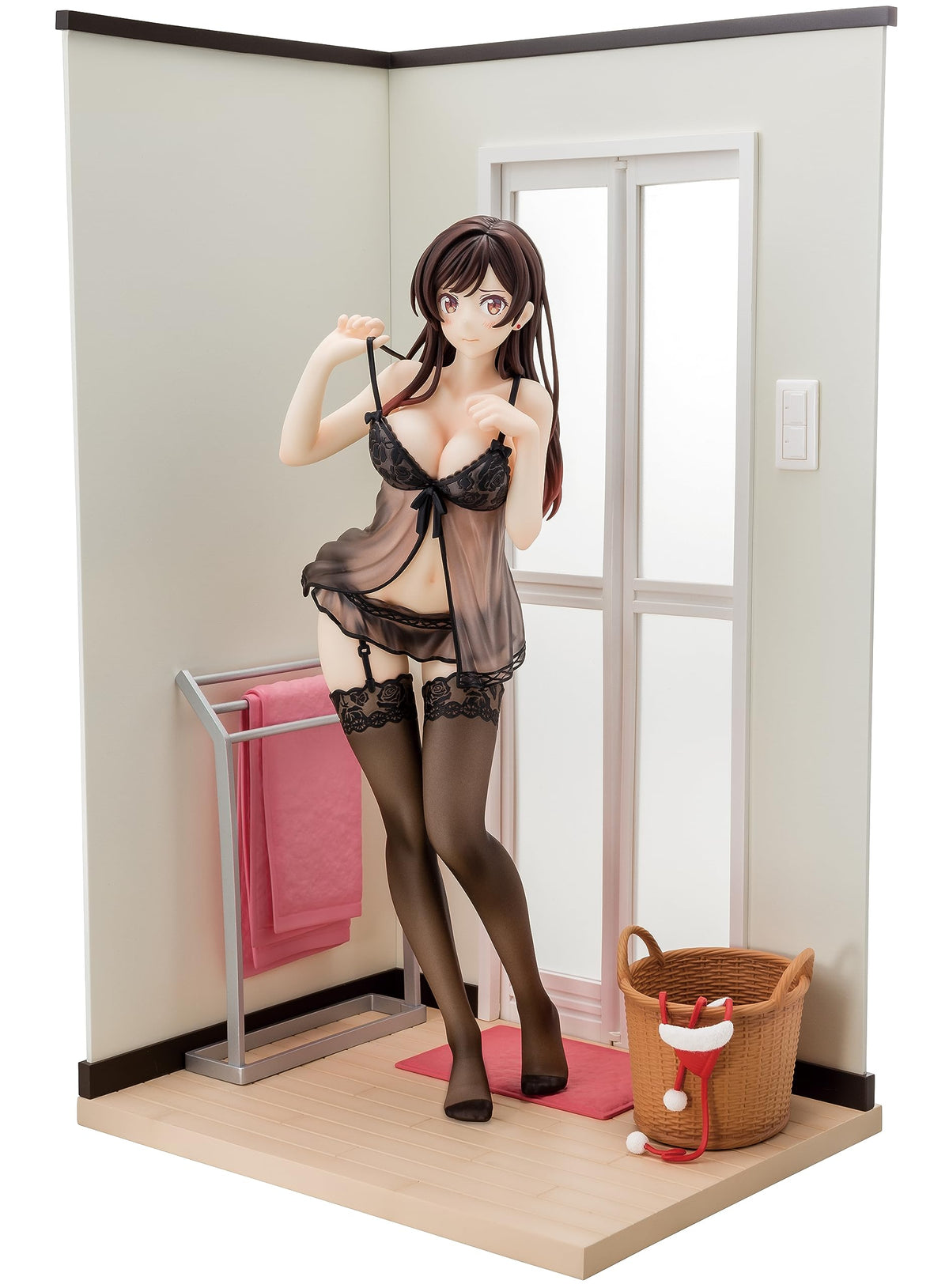Rent-A-Girlfriend Chizuru Mizuhara See-Through Lingerie in Bedroom Diorama