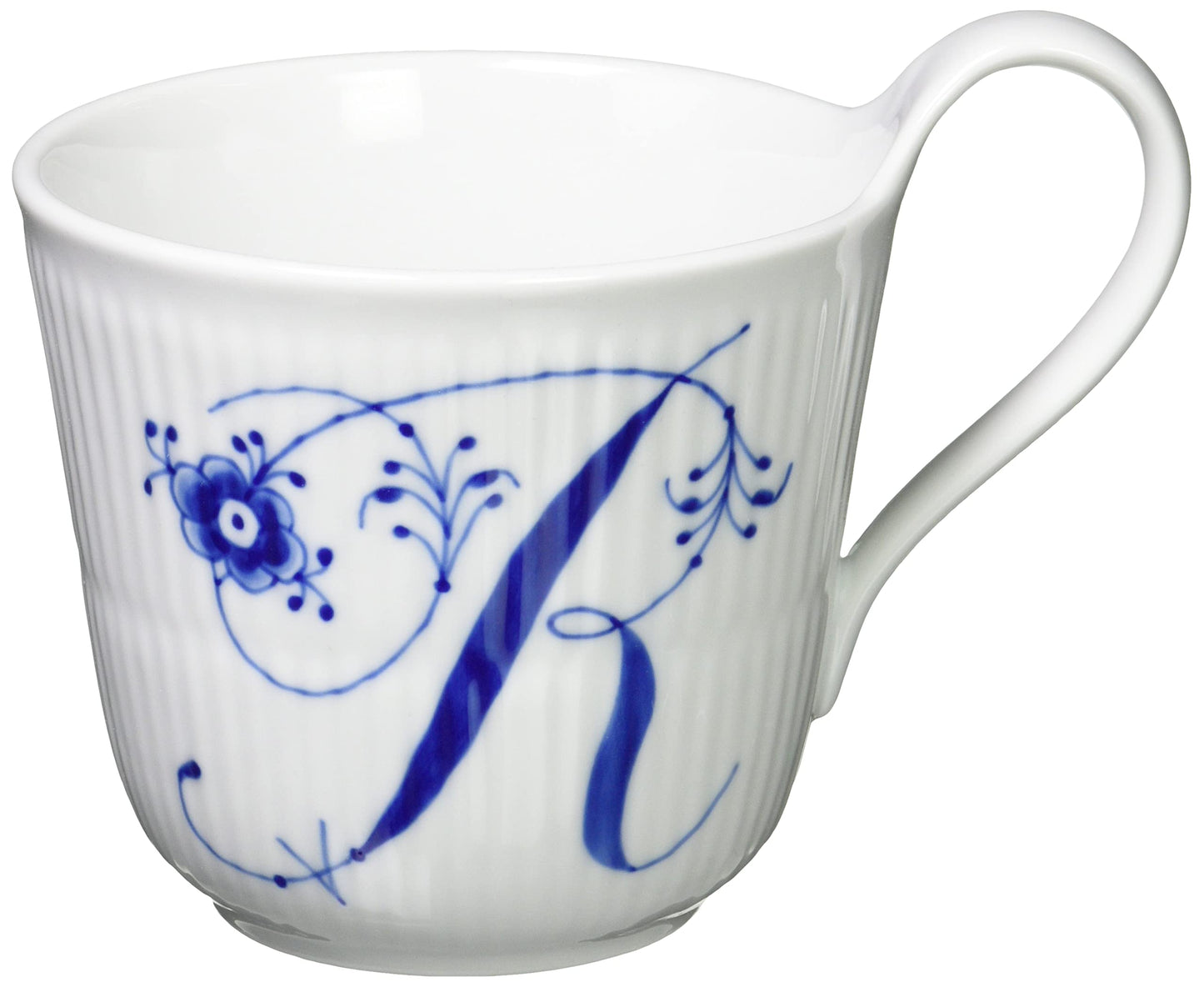 Royal Copenhagen 1017160 Blue Fluted Plain, High Handle Mug, 11.2 fl oz (330 ml), R, Wedding Gift, White