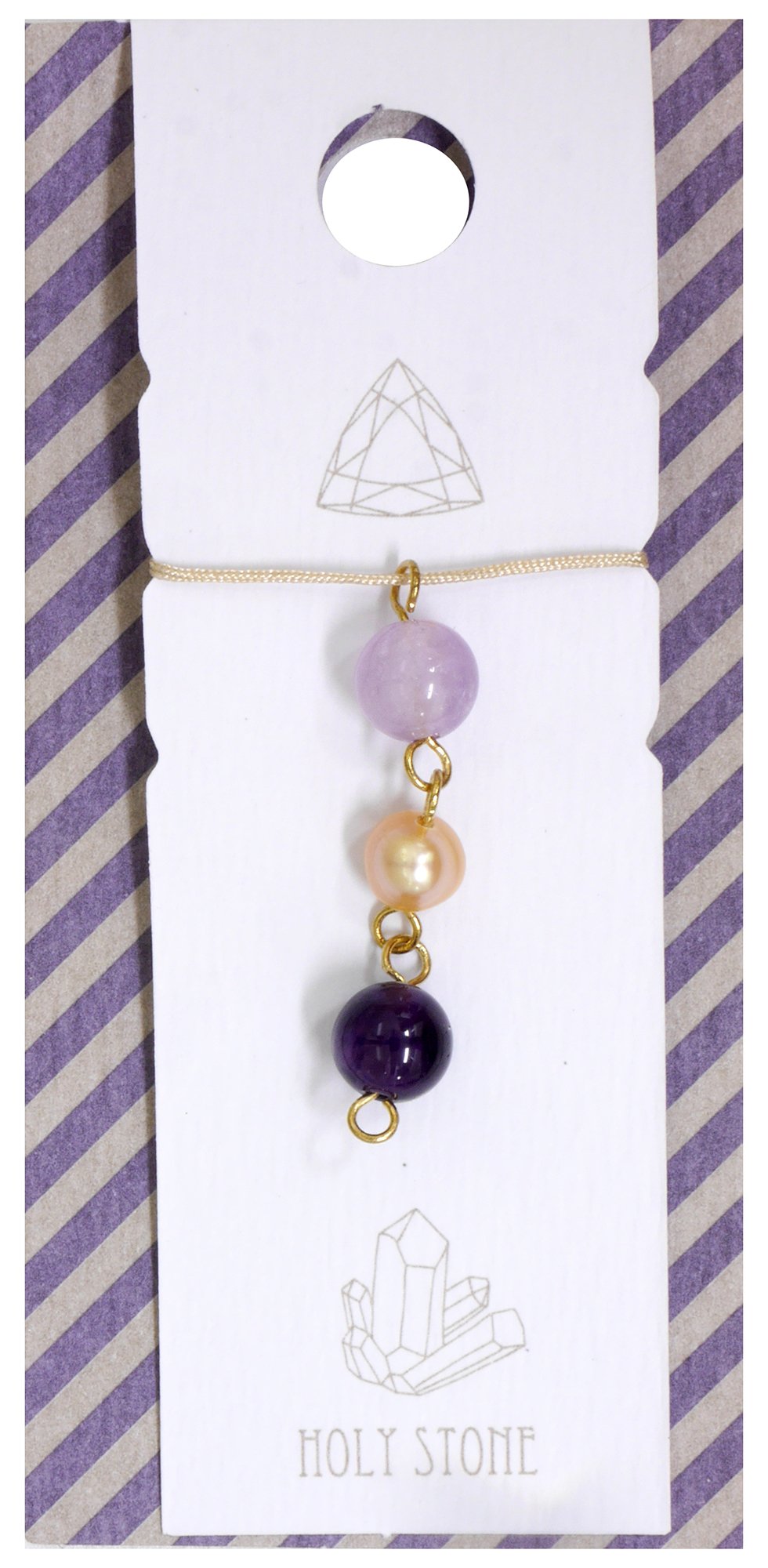 Live Enterprise HOLY Stone HS-CHA-0706 Chain, Round Chain, Diameter Approx. 0.2-0.3 inches (5-8 mm), Lavender Amethyst