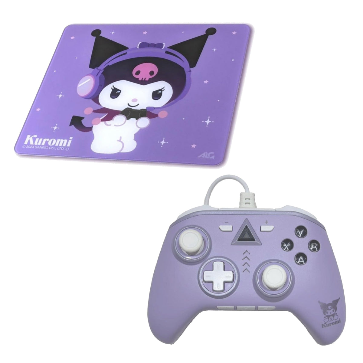 Allone (Amazon.co.jp Exclusive) Sanrio Characters Chromi Gaming Glass Mouse Pad & PC Controller Set, 15.2 x 3.5 x 13.0 inches (38.5 x 9 x 33 cm), PC, Games, Tempered Glass, Purple, Continuous Fire