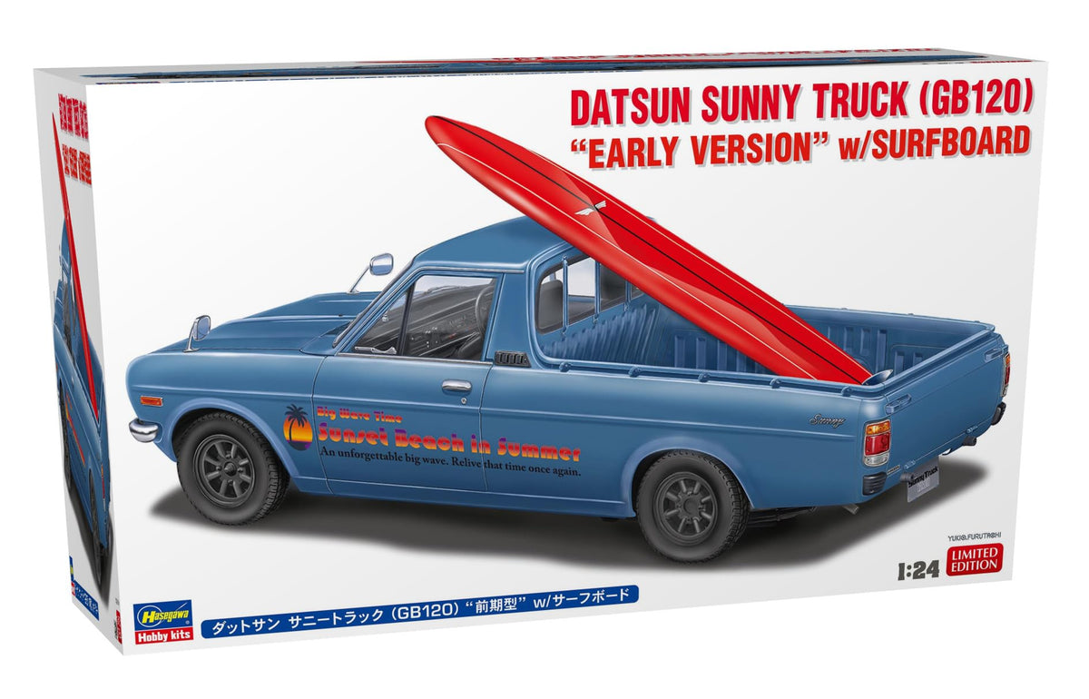 Hasegawa 620778-1/24 Datsun Sunny Truck with Surfboard - Scale 1:24