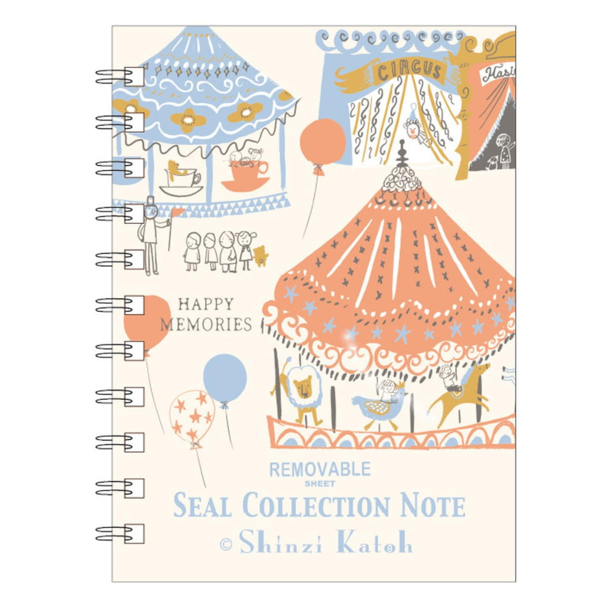 Sealdo ks-sb-10030 Shinzi Katoh Merry-Go Round A6 Sticker Book, Made in Japan, 40 Pages