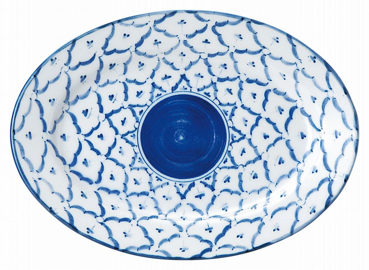 花伝(Kaden) Hanaden Koyo 50507042 Koyo Pottery Chiang Mai, 9-inch Rim Plater, Ethnic Mino Ware, Dishwasher Safe, Made in Japan