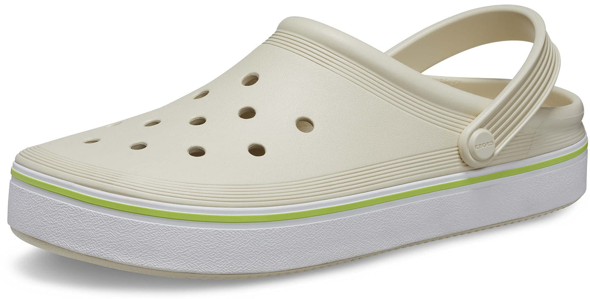 Crocs Unisex Adult Off Court Clogs, Slip On Shoes, Bone, 8 Men/10 Women