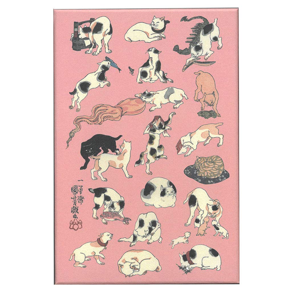 芸艸堂 Geisudou N020 Goshuin Book Utagawa Kuniyoshi Cat Kaishi 53 Hiki Cat