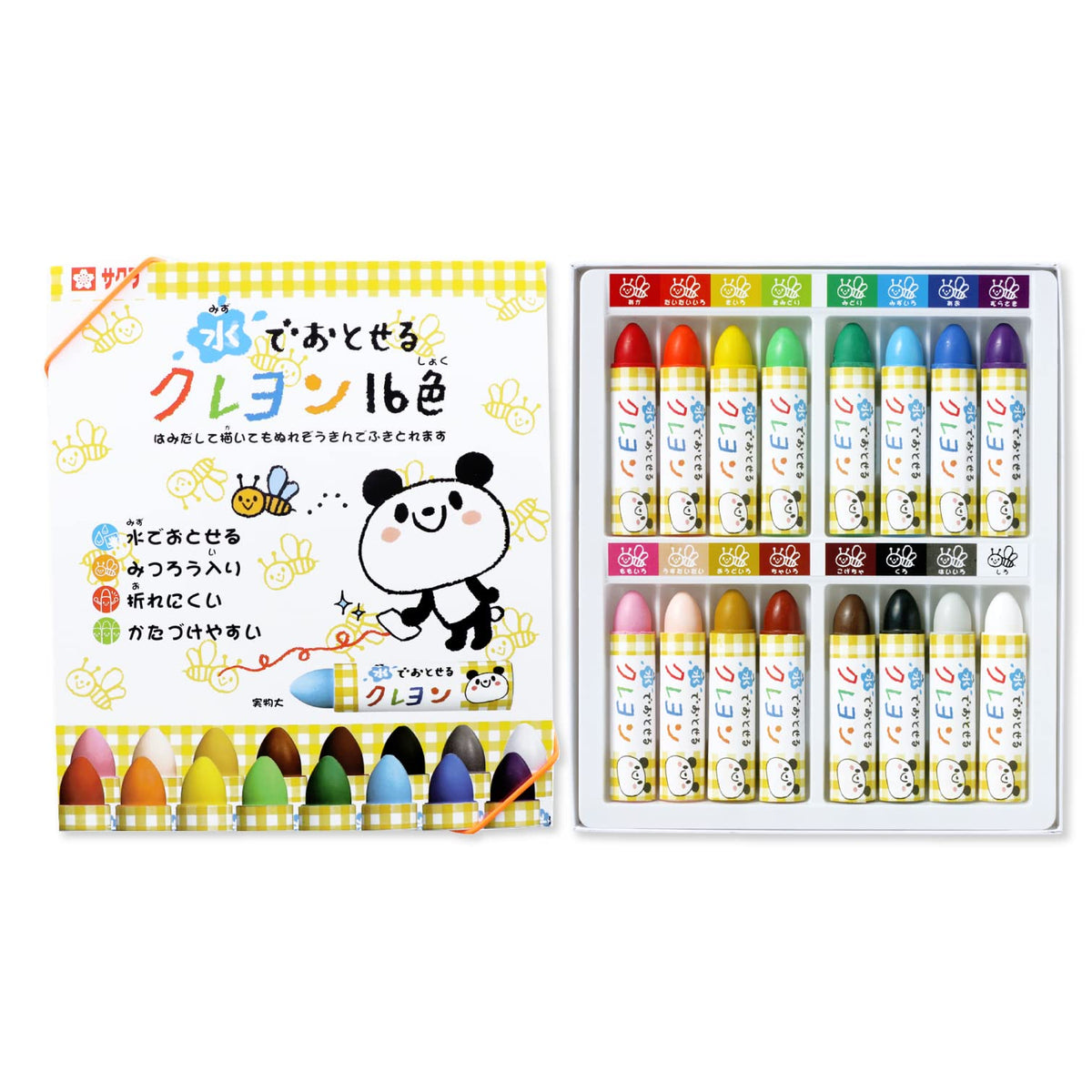 SAKURA Crepas WYL16 Waterborne Crayons, 16 Colors