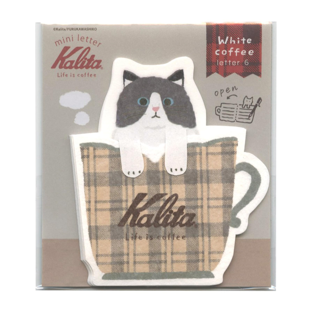 Furukawa Paperwork LT726 Letter Set, Coffee Cup Mini Letter, Kalita White Coffee