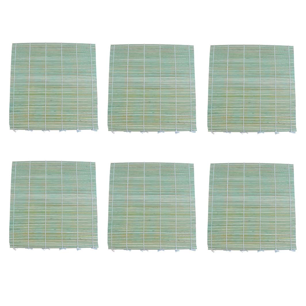 JapanBargain, 6-Pack Bamboo Sushi Rolling Mats, 9.5 Inch Commercial Grade Sushi Rollers for Making Sushi Rolls and California Rolls, Natural Bamboo Makisu for Home or Restaurant Use