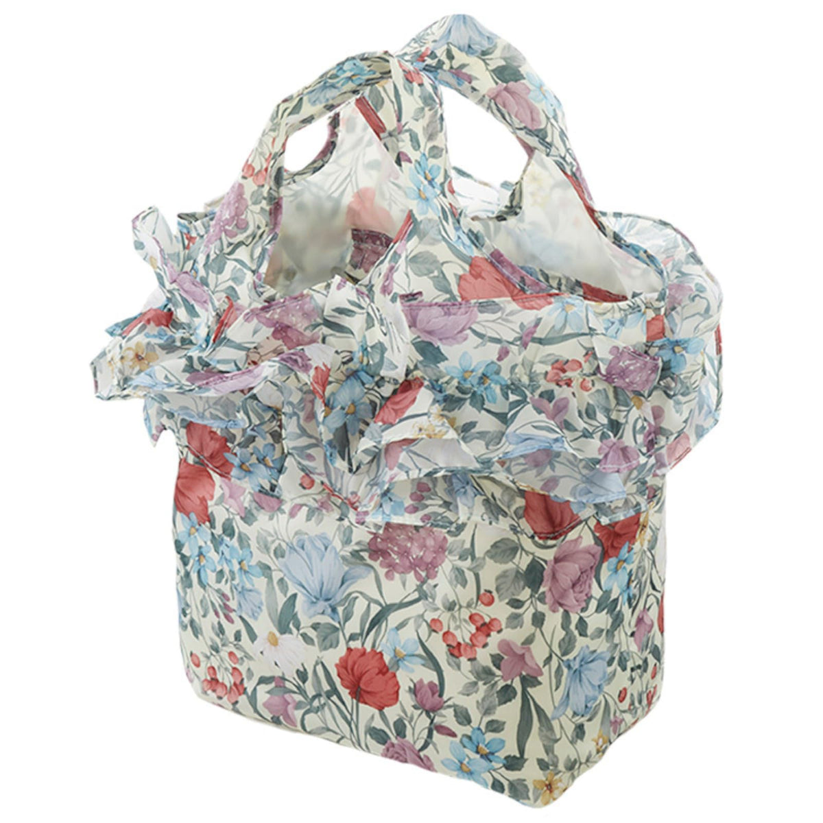 Royal Arden No. 73796 Ruffled Eco Bag 1 Manifi Garden W14.6 x H10.2 (+12 Handle Rising) x Gusset 5.9 inches (15 cm) "Royal Arden" No