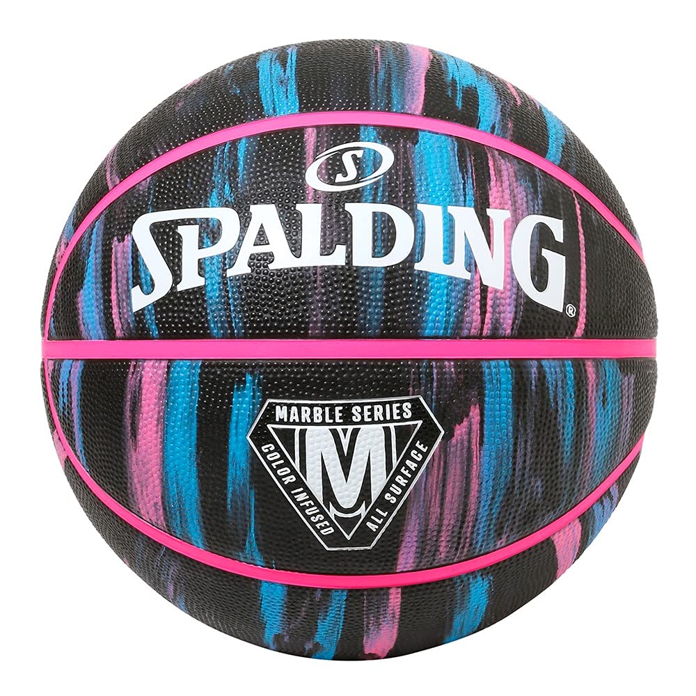 Spalding 84-409Z Basketball Marble Black Neon Rubber No. 6 Ball Basketball Basket